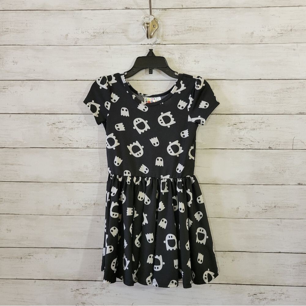 Dot Dot Smile Black Ghosts Halloween Toddler Kids Dress‎ Size 2T